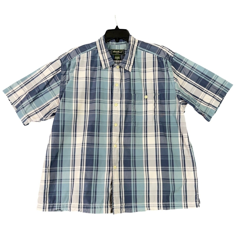 Eddie Bauer Shirt Men XL Outdoor Plaid Hiking Workwear Gorpcore Trail Casual‎